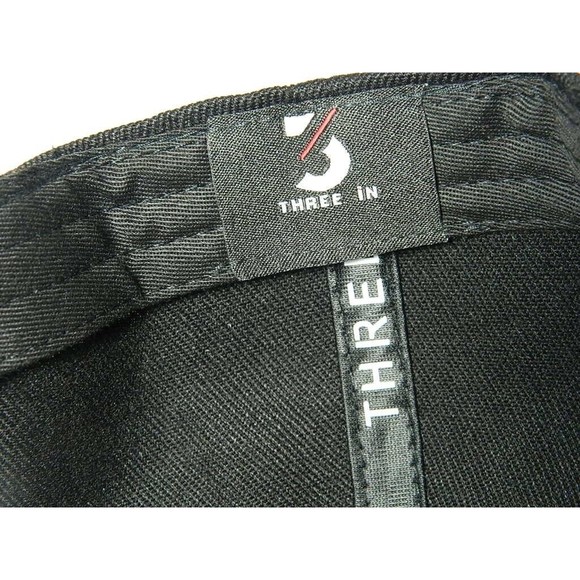 Three In Cap Adjustable Snapback Black with Red & Black Symbol NWT OSFA - Picture 8 of 8